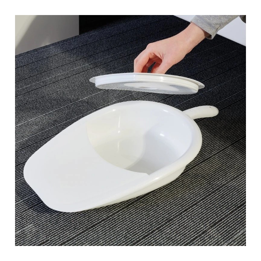 Vitility - Toilettenstuhl für das Bett mit Deckel, weiß