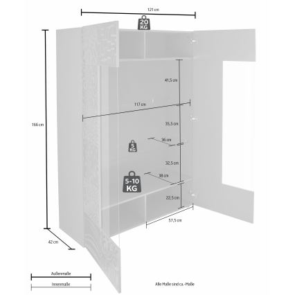 Vitrine ARIA Eiche Sonoma