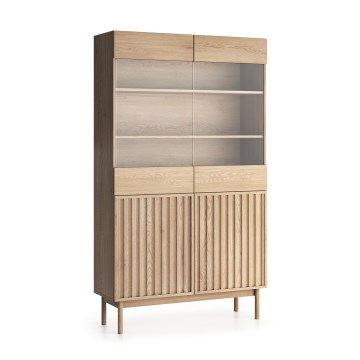 Vitrine KIOTO 106 × 183 × 37 cm Eiche Cremona/Glas