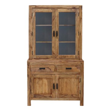 Vitrine RAMI 180x100 cm Massivholz/Rosenholz