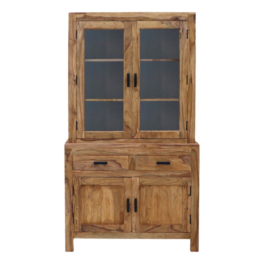 Vitrine RAMI 180x100 cm Massivholz/Rosenholz
