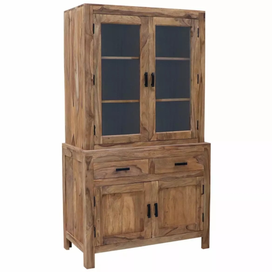 Vitrine RAMI 180x100 cm Massivholz/Rosenholz
