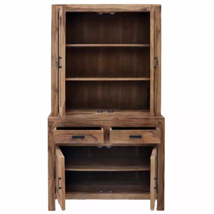 Vitrine RAMI 180x100 cm Massivholz/Rosenholz