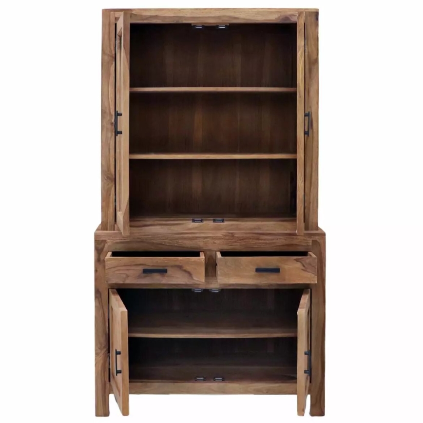 Vitrine RAMI 180x100 cm Massivholz/Rosenholz