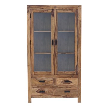 Vitrinenschrank RAMI 180x100 cm Massivholz/Palisander
