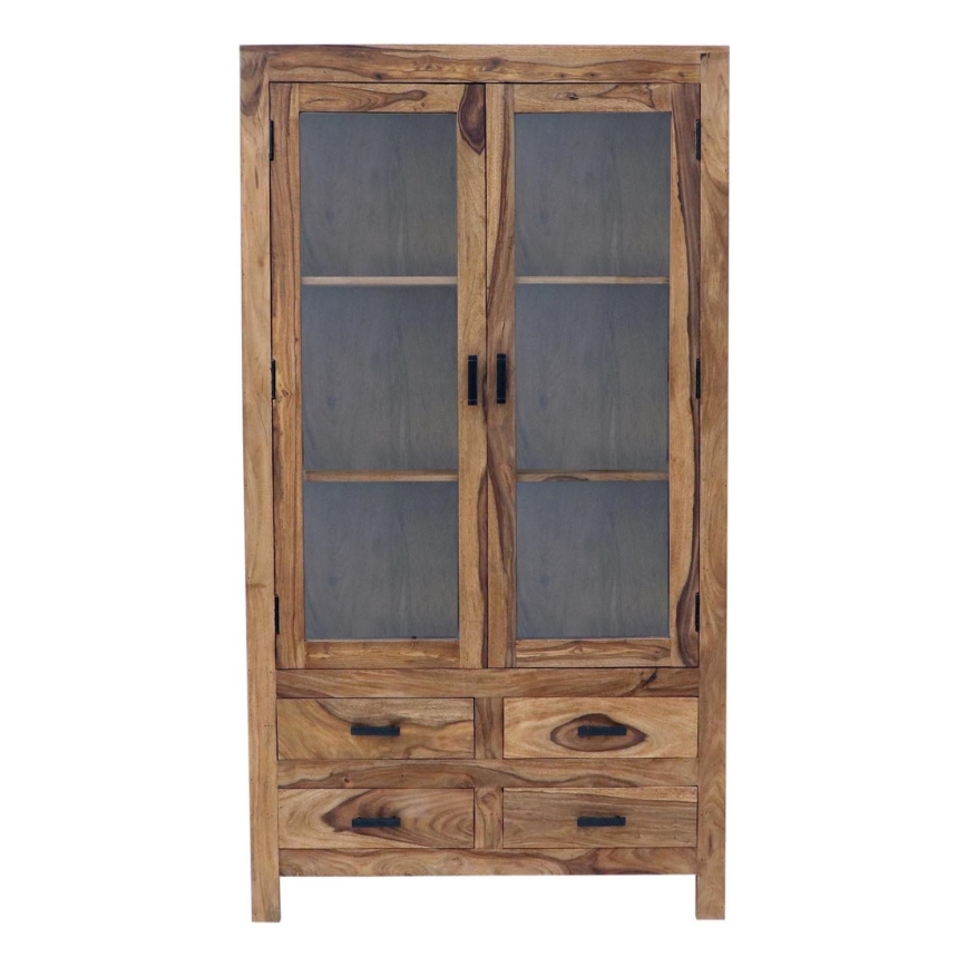 Vitrinenschrank RAMI 180x100 cm Massivholz/Palisander