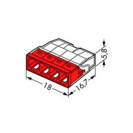 WAGO 2273-204 - Abzweigdosen-Klemme COMPACT 4x2,5 450V rot