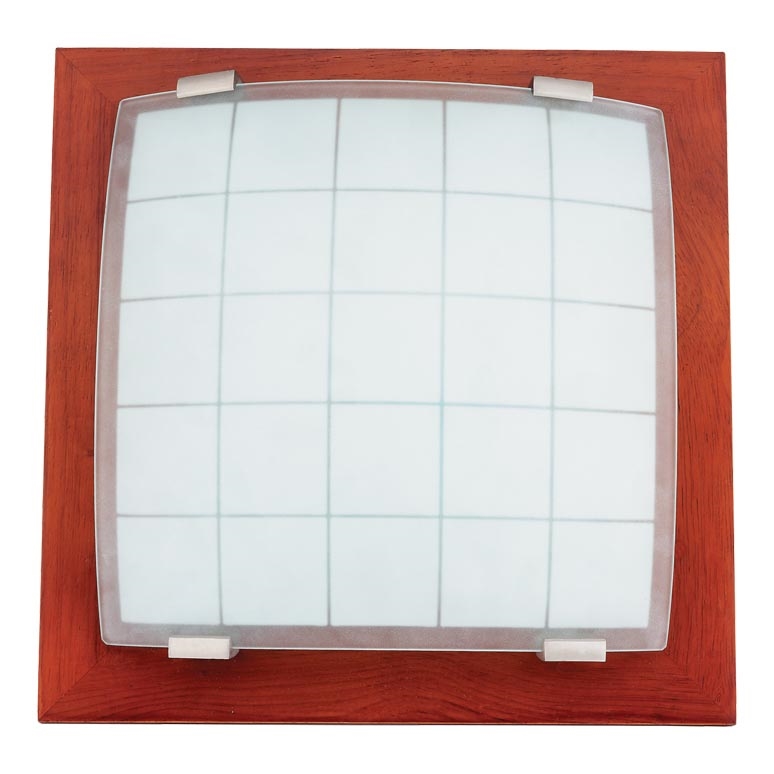 Wand-/Deckenleuchte GEOMETRICA 1xE27/60W/230V Gummibaum 25x25 cm