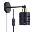 Wand-Spot ELEN mit Schalter 1xE27/35W/230V schwarz/gold