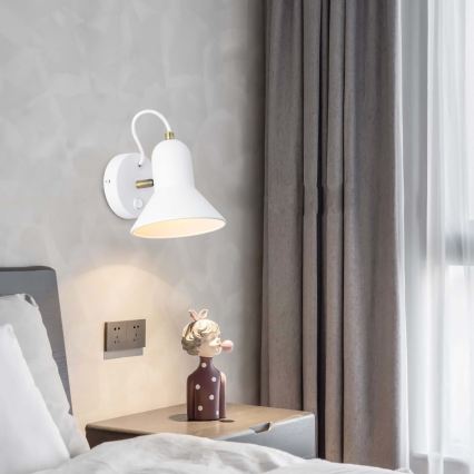 Wand-Spotleuchte ASTAMA 1xE27/40W/230V weiß/messing