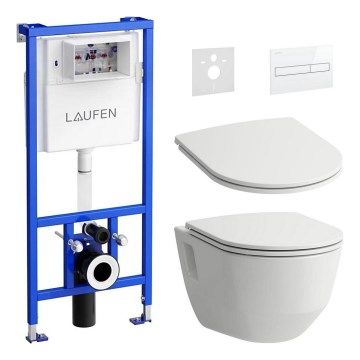 Wand-WC PRO + WC-Sitz SoftClose PRO + Spültaste DUAL LIS + Unterputz-Modul + Isolierunterlage