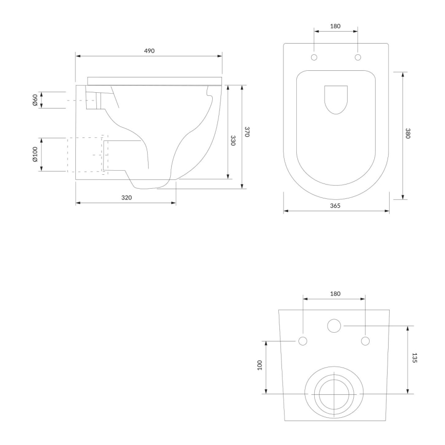 Wandhängendes WC OTTAWA + WC-Sitz SoftClose OTTAWA + Betätigungsplatte SIGMA + Unterputz-Modul + Isolierunterlage