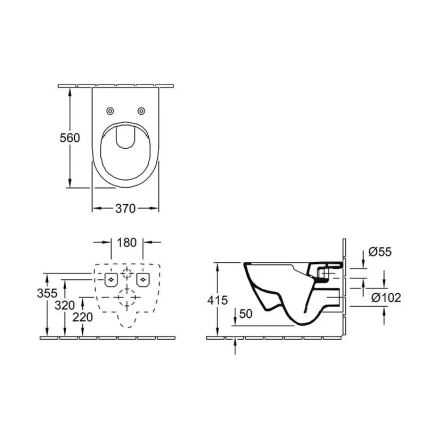 Wandhängendes WC SUBWAY + WC-Sitz SoftClose SUBWAY + Spültaste VICONNECT + Unterputzmodul VICONNECT + Isolierunterlage VICONNECT