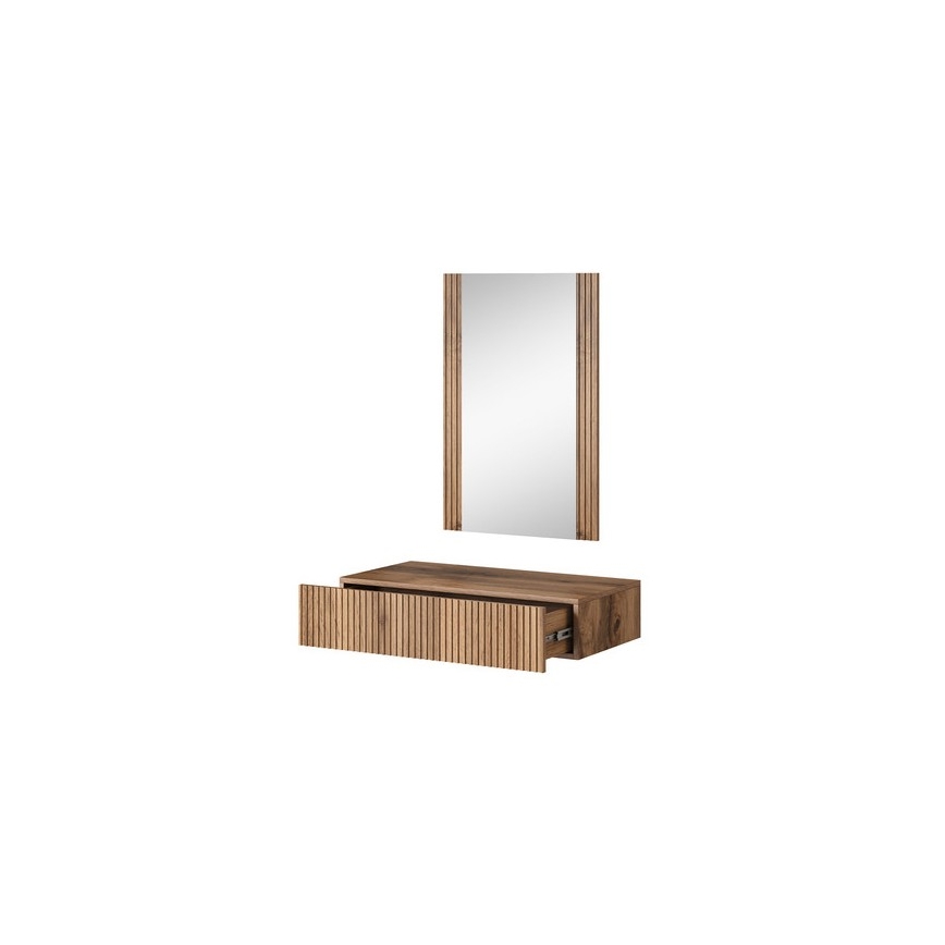 Wandablage + Wandspiegel WITH Eiche Wotan