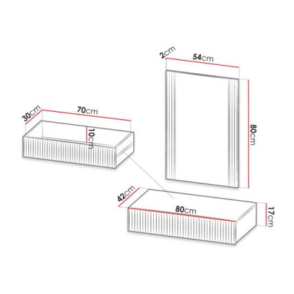 Wandablage + Wandspiegel WITH Eiche Wotan
