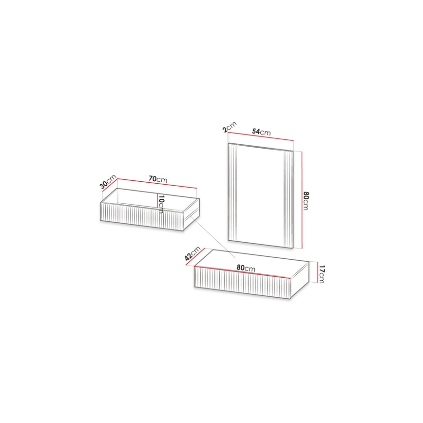 Wandablage + Wandspiegel WITH Eiche Wotan