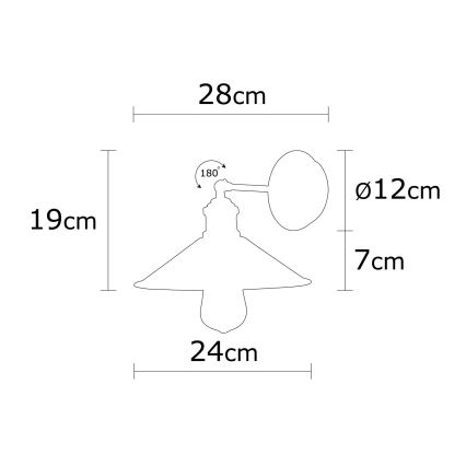 Wandbeleuchtung BERCESTE 1xE27/40W/230V