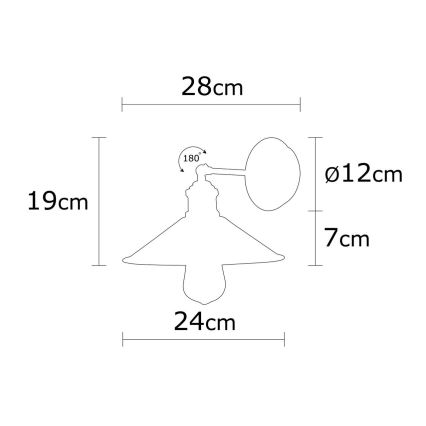 Wandbeleuchtung BERCESTE 1xE27/40W/230V