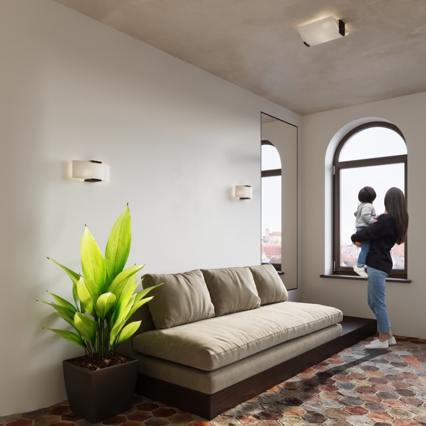 Sollux SL.0185 - Wandbeleuchtung EMILIO 2xE14/40W/230V weiß/wenge