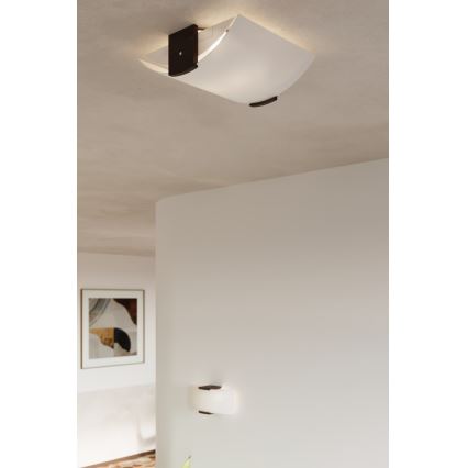 Sollux SL.0185 - Wandbeleuchtung EMILIO 2xE14/40W/230V weiß/wenge