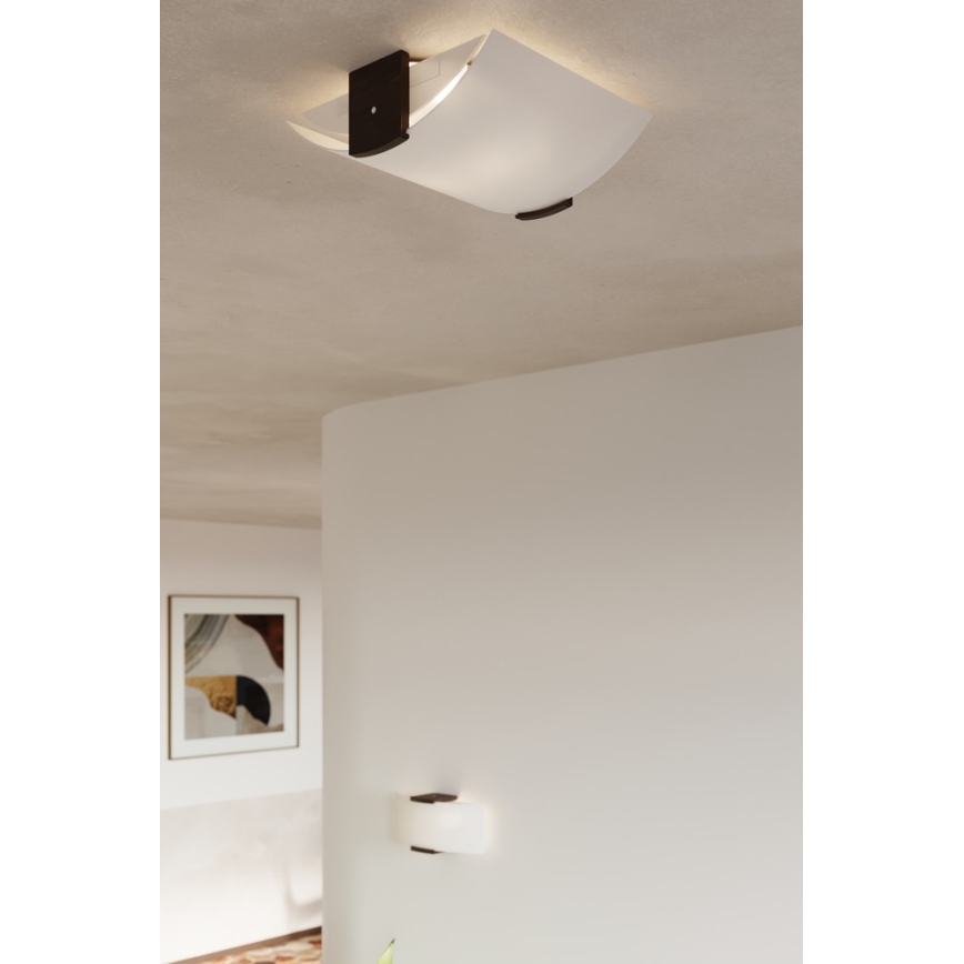 Sollux SL.0185 - Wandbeleuchtung EMILIO 2xE14/40W/230V weiß/wenge