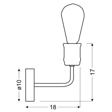Wandbeleuchtung GOLDIE 1xE27/60W/230V