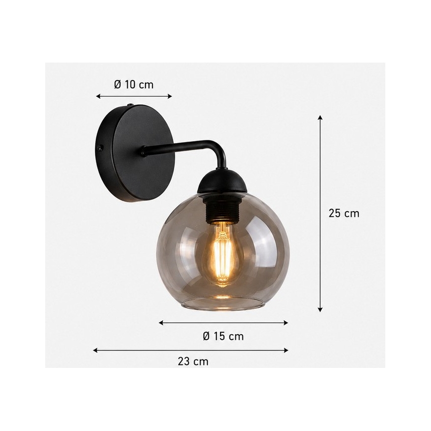 Wandbeleuchtung OSMO 1xE27/60W/230V schwarz