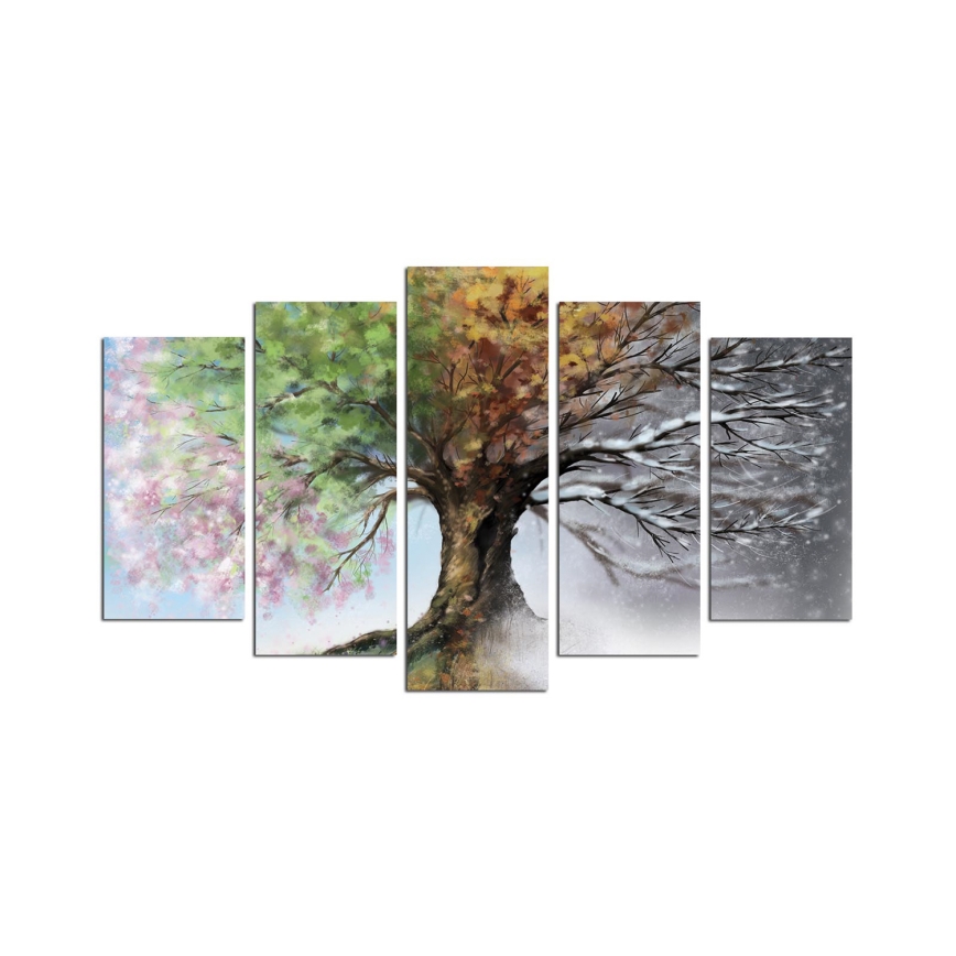 Wandbild 5 Stk. 110x60 cm Baum