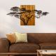 Wanddekoration 144x70 cm Baum Holz/Metall