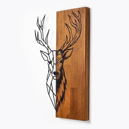 Wanddekoration 36x58 cm Hirsch Holz/Metall