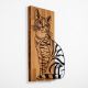 Wanddekoration 38x58 cm Katze Holz/Metall