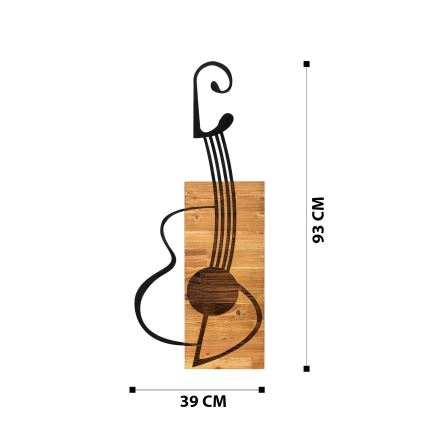 Wanddekoration 39x93 cm Guitarre Holz/Metall