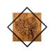 Wanddekoration 54x54 cm Baum Holz/Metall