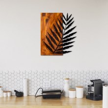 Wanddekoration 58x50 cm Blatt Holz/Metall