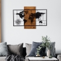 Wanddekoration 58x85 cm Landkarte Holz/Metall
