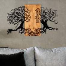 Wanddekoration 58x92 cm Lebensbaum Holz/Metall