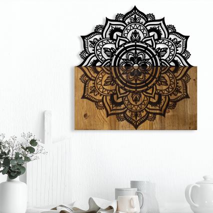 Wanddekoration 59x58 cm Mandala Holz/Metall