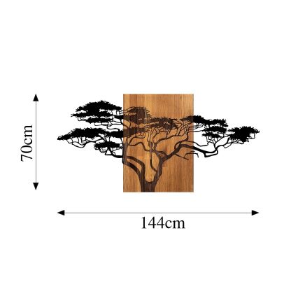 Wanddekoration 70x144 cm Baum Holz/Metall