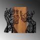 Wanddekoration 70x58 cm Lebensbäume Holz/Metall