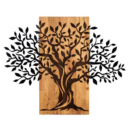 Wanddekoration 72x58 cm Baum Holz/Metall