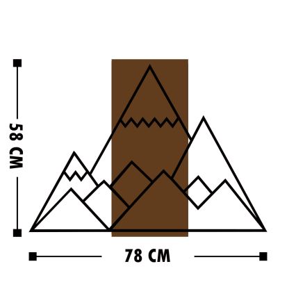 Wanddekoration 78x58 cm Berge Holz/Metall