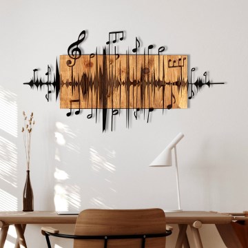 Wanddekoration 90x47 cm Noten Holz/Metall