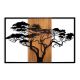 Wanddekoration 90x58 cm Baum Holz/Metall