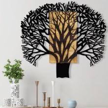 Wanddekoration 93x86 cm Baum Holz/Metall