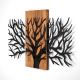 Wanddekoration 96x58 cm Baum Holz/Metall