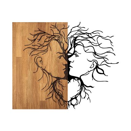 Wanddekoration 96x79 cm Liebe Holz/Metall