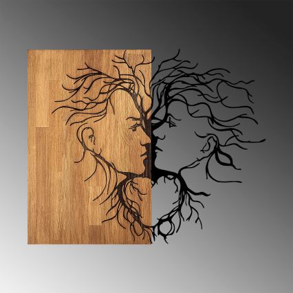 Wanddekoration 96x79 cm Liebe Holz/Metall