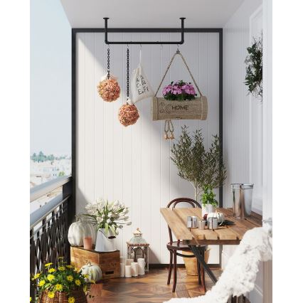 Wandgarderobe für Kleiderbügel LINEA 92x7x30 cm schwarz