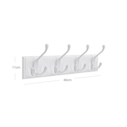 Wandgarderobe KATE 40x11x7 cm weiß