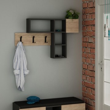 Wandgarderobe mit Ablage GAME 61x99,5 cm Beige/Anthrazit